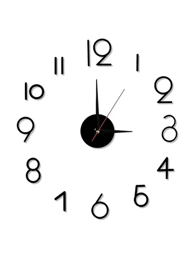 120cm 3D DIY Frameless Wall Clock with Classic Ticking Clock Movement – Black 