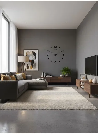 120cm 3D DIY Frameless Wall Clock with Adhesive Acrylic Numbers &amp; Classic Ticking Clock Movement – Black 