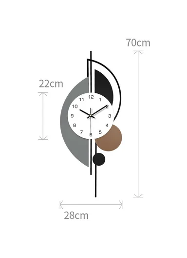 Luxury Geometric Pendulum Wall Clock With Silent Quartz Movement (W28 x H70)cm BF1065 - Multicolor