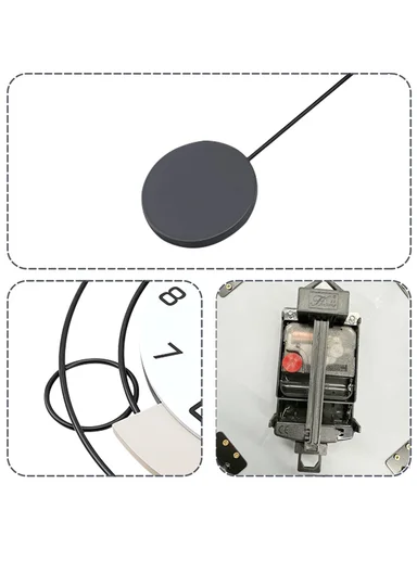 Modern Geometric Pendulum Wall Clock With Silent Quartz Movement (W35 x H72)cm BF1067 - Navy &amp; Beige