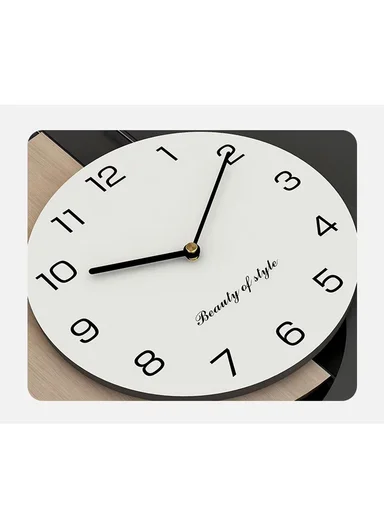 Luxury Modern Geometric Pendulum Wall Clock (W30 x H60)cm BF1068 - Wood &amp; Black