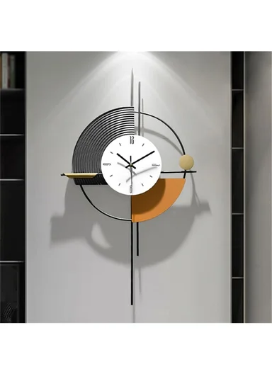 Luxury Circle Pendulum Wall Clock With Silent Quartz Movement (W45 x H79)cm BF517 - Multicolor