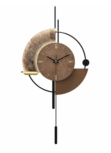 Modern Geometric Decorative Wall Clock (W42 x H80)cm BF427 - Brown