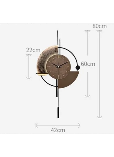 Modern Geometric Decorative Wall Clock (W42 x H80)cm BF427 - Brown