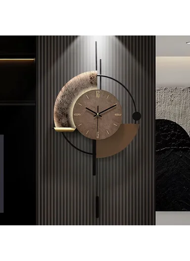 Modern Geometric Decorative Wall Clock (W42 x H80)cm BF427 - Brown