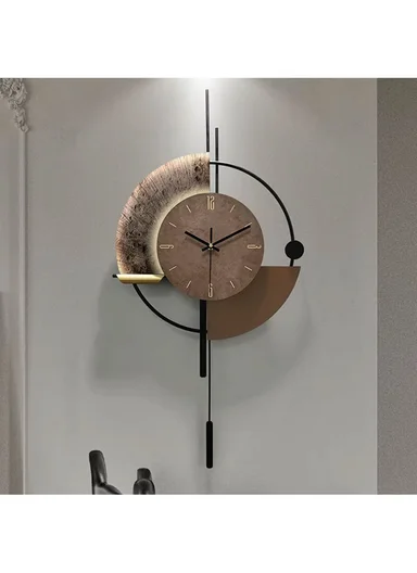 Modern Geometric Decorative Wall Clock (W42 x H80)cm BF427 - Brown