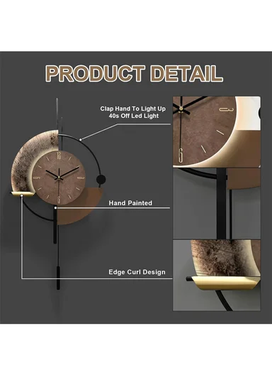 Modern Geometric Decorative Wall Clock (W42 x H80)cm BF427 - Brown