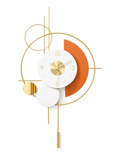 Modern Geometric Luxury Wall Clock With Silent Quartz Movement (W45 x H78)cm BF407 - Gold