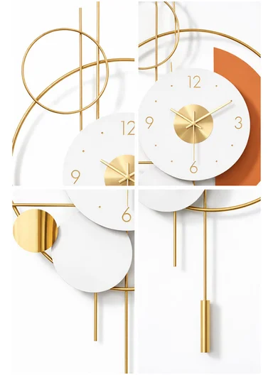 Modern Geometric Luxury Wall Clock With Silent Quartz Movement (W45 x H78)cm BF407 - Gold