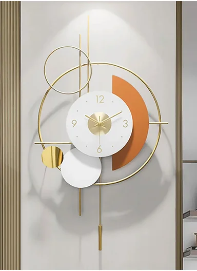 Modern Geometric Luxury Wall Clock With Silent Quartz Movement (W45 x H78)cm BF407 - Gold