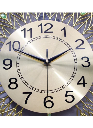 Luxury Decorative Peacock Wall Clock With Silent Quartz Movement (W75 × H75)cm BF040 - Multicolor 