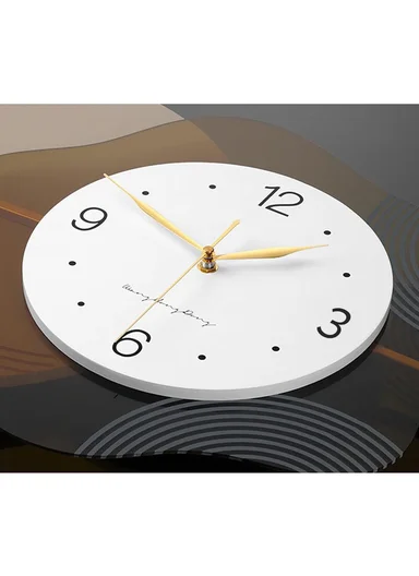 Modern Geometric &amp; Flower Design Wall Clock (W80 x H40)cm BF526 - Pink &amp; Bordeaux