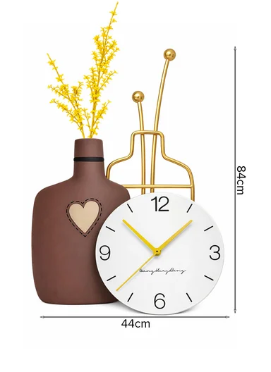 Modern Vase Design Wall Clock With Silent Quartz Movement (W44 x H84)cm BF521 - Brown