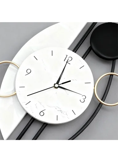 Modern Circles Pendulum Wall Clock With Silent Quartz Movement (W43 x H80)cm BF075 - Black