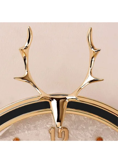 Luxury Deer Antler Pendulum Wall Clock With Silent Quartz Movement (W32.5 x H75)cm BF360 - Gold