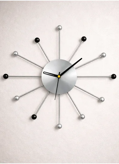 Modern Sunburst Decorative Wall Clock (W38 x H38)cm BF38004 - Grey