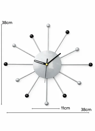 Modern Sunburst Decorative Wall Clock (W38 x H38)cm BF38004 - Grey