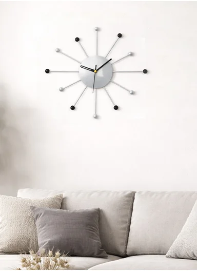 Modern Sunburst Decorative Wall Clock (W38 x H38)cm BF38004 - Grey