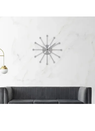 Modern Sunburst Decorative Wall Clock (W38 x H38)cm BF38004 - Grey