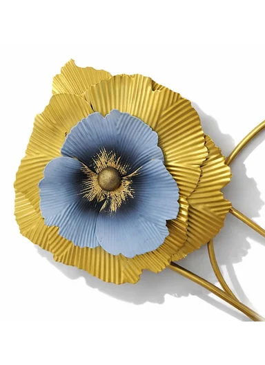 Luxury Metal Wall Art With Landscape Painting &amp; Floral Design (W150 x H60)cm BF-S001 - Gold