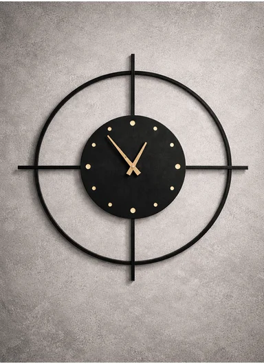 Modern Cross-Ring LED Backlit Silent Wall Clock With Remote Control BF-L001 (D50 x H50)cm - Black