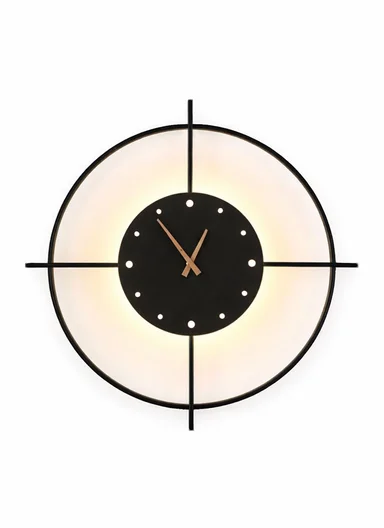 Modern Cross-Ring LED Backlit Silent Wall Clock With Remote Control BF-L001 (D50 x H50)cm - Black