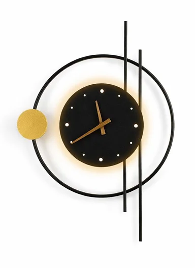 Modern Multi Circles LED Backlit Silent Wall Clock With Remote Control BF-L001 (D41 x H59)cm BF-L002B - Black
