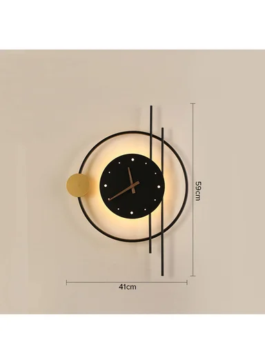 Modern Multi Circles LED Backlit Silent Wall Clock With Remote Control BF-L001 (D41 x H59)cm BF-L002B - Black