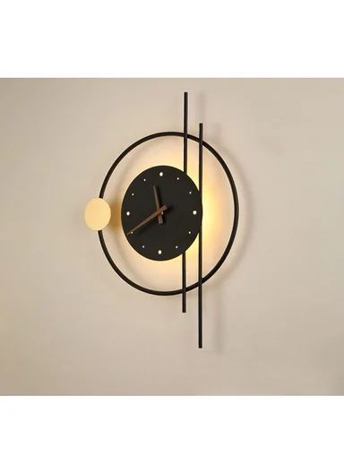 Modern Multi Circles LED Backlit Silent Wall Clock With Remote Control BF-L001 (D41 x H59)cm BF-L002B - Black