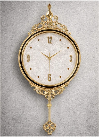 Luxury Classic Pendulum Wall Clock with Silent Quartz Movement (D32 × H66)cm BF362BKB - White