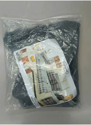 70x150cm 2-Seat Deluxe Faux Fur Bubble Design Sofa Cover - Blue-Grey