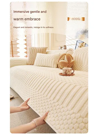 70x150cm 2-Seat Knitted Swirl Design Sofa Cover - Blue-Grey