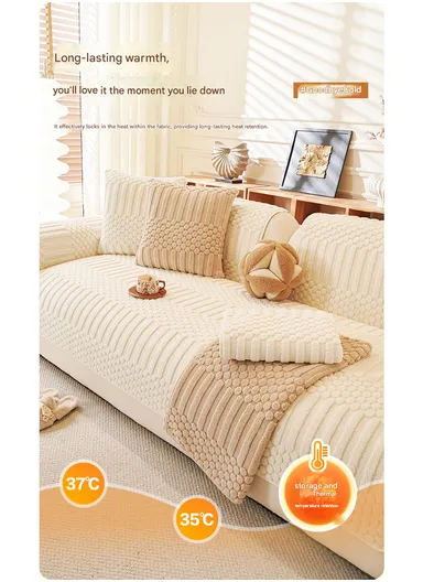 70x150cm 2-Seat Knitted Swirl Design Sofa Cover - Blue-Grey