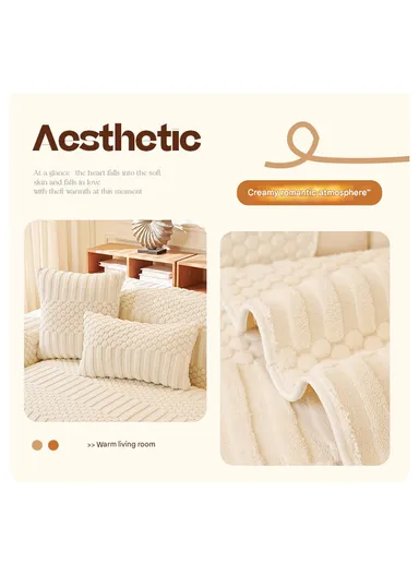 70x150cm 2-Seat Knitted Swirl Design Sofa Cover - Blue-Grey