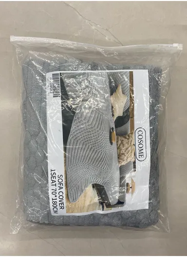 70x150cm 2-Seat Knitted Swirl Design Sofa Cover - Blue-Grey