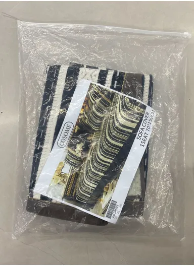 70x70cm 1-Seat Stripe Pattern Quilted Chenille Sofa Cover - Black &amp; White