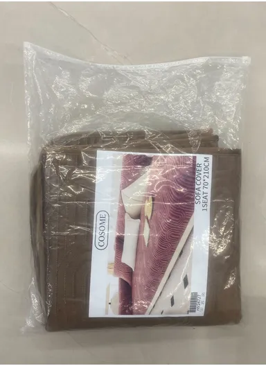 70x150cm 2-Seat Arch Quilted Plush Non-Slip Sofa Cover - Dark Brown