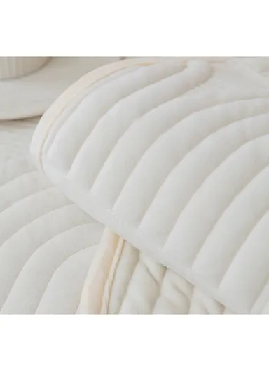 70x70cm 1-Seat Arch Quilted Plush Non-Slip Sofa Cover - Beige