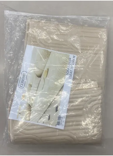 70x70cm 1-Seat Arch Quilted Plush Non-Slip Sofa Cover - Beige