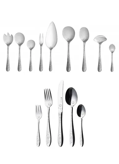 72-Piece Luxury Stainless Steel Cutlery Set, Mirror Polished Finish, Dishwasher Safe, Elegant Tableware – Rose Design