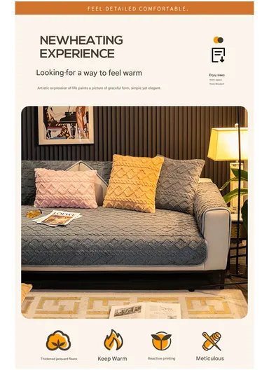 70x70cm 1-Seat Diamond Pattern Fluffy Sofa Cover - Off-White