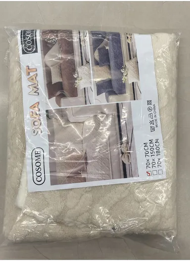 70x70cm 1-Seat Diamond Pattern Fluffy Sofa Cover - Off-White