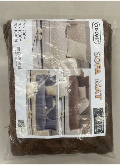 70x70cm 1-Seat Diamond Pattern Fluffy Sofa Cover - Brown