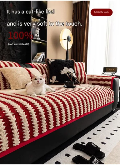 70x70cm 1-Seat Geometric Soft Fleece Sofa Cushion - Beige &amp; Black