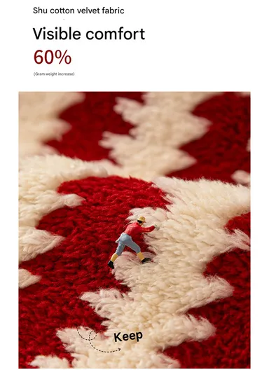 70x180cm 3-Seat Geometric Soft Fleece Sofa Cushion - Beige &amp; Black