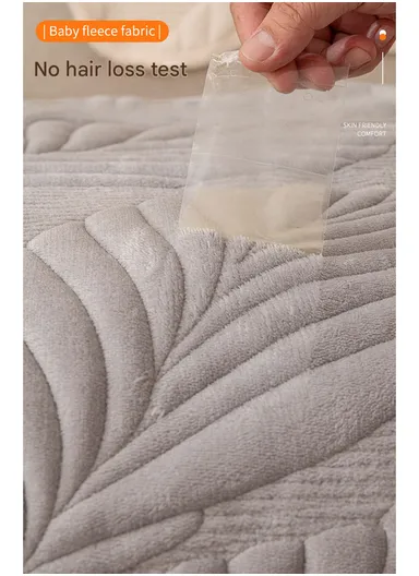 70x180cm 3-Seat Plush Leaf Design Sofa Cushion - Cream