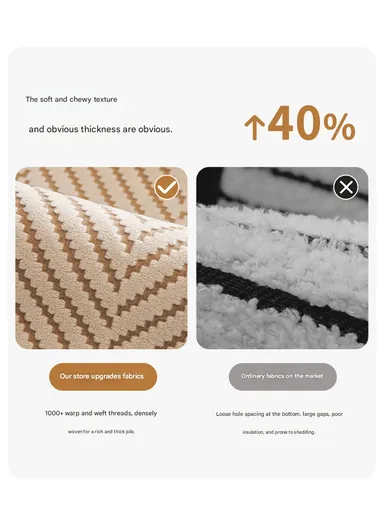 70x70cm 1-Seat Zigzag Pattern Velvety Sofa Cushion - Khaki