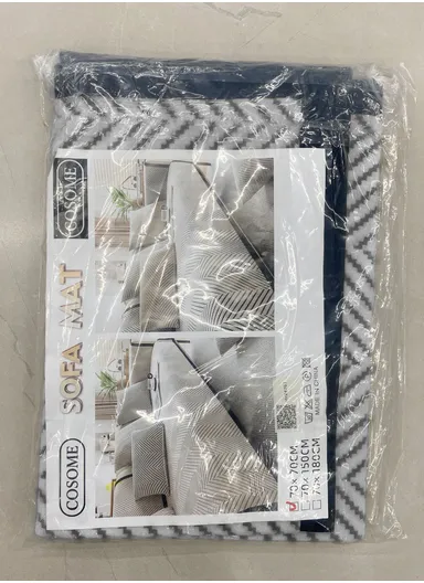 70x150cm 2-Seat Zigzag Pattern Velvety Sofa Cushion - Black