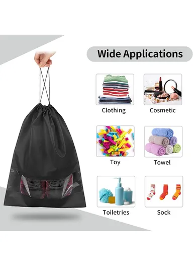 10 PCS Shoes Bags, Waterproof, Dustproof Portable Travel Bags with Drawstring &amp; Clear Lock, Ideal for Travel &amp; Daily Use (L44 x W32)cm - Grey