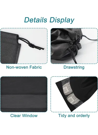 10 PCS Shoes Bags, Waterproof, Dustproof Portable Travel Bags with Drawstring &amp; Clear Lock, Ideal for Travel &amp; Daily Use (L44 x W32)cm - Grey